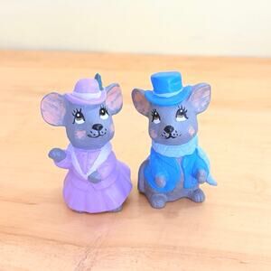 Vtg Kitschy Mini Mouse Figurines Victorian Boy Girl Trinket Hand-Painted Novelty